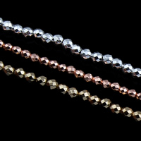 Nicht-magnetische Hämatit Perlen, Non- magnetische Hämatit, rund, plattiert, keine, 2.5mm, Bohrung:ca. 1mm, ca. 160PCs/Strang, verkauft per ca. 15.5 ZollInch Strang