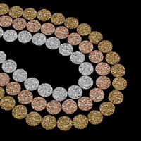 Buddhistische Perlen, Non- magnetische Hämatit, flache Runde, plattiert, buddhistischer Schmuck, keine, 8.5x3.5mm, Bohrung:ca. 1mm, ca. 46PCs/Strang, verkauft per ca. 15.5 ZollInch Strang