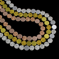 Nicht-magnetische Hämatit Perlen, Non- magnetische Hämatit, flache Runde, plattiert, keine, 8.5x4mm, Bohrung:ca. 1mm, ca. 46PCs/Strang, verkauft per ca. 15.5 ZollInch Strang