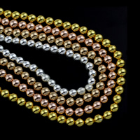 Nicht-magnetische Hämatit Perlen, Non- magnetische Hämatit, plattiert, keine, 3x3.50x3mm, Bohrung:ca. 1mm, ca. 28PCs/Strang, verkauft per ca. 15.5 ZollInch Strang