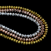 Perles hématites amagnétiques, hématite non magnétique, Placage, plus de couleurs à choisir, 5.50x3.50x5.50mm, Trou:Environ 1mm, Environ 114PC/brin, Vendu par Environ 15.5 pouce brin