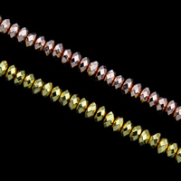 Perles hématites amagnétiques, hématite non magnétique, Placage, plus de couleurs à choisir, 4x2mm, Trou:Environ 1mm, Environ 190PC/brin, Vendu par Environ 15.5 pouce brin