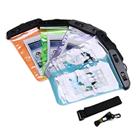 PVC-plast Vandtæt mobiltelefon taske, med elastisk nylonsnor, Til mobiltelefon under 6 tommer, flere farver til valg, 120x210x1mm, Længde Ca. 10.5-18 inch, Solgt af PC