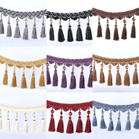 Curtain Lace Tassel, Polyester, med Plast, målat, fler färger för val, 165mm, Längd Ca 15 m, Säljs av PC