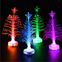 Plastic Christmas Tree, with star pattern & Christmas jewelry & LED, 140x38mm, Sold By PC