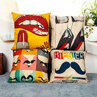 Cushion Cover, Cotton Fabric,  Square, different designs for choice, 450x450mm, Sold By PC