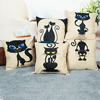 Cushion Cover, Cotton Fabric,  Square, animal design & different designs for choice, 450x450mm, Sold By PC