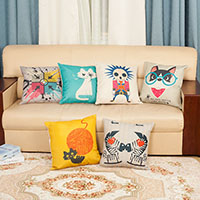 Cushion Cover, Cotton Fabric,  Square, different designs for choice, 450x450mm, Sold By PC
