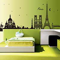 Wall Stickers & Decals PVC Plastic building design & adhesive & waterproof black Sold By Set