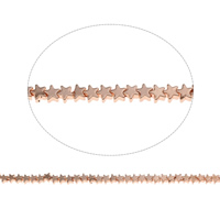 Non Magnetic Hematite Beads, Star, rose gold color plated, 4.5x2.5mm, Hole:Approx 1mm, Approx 96PCs/Strand, Sold Per Approx 15.5 Inch Strand