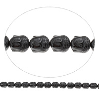 Buddhistiske perler, Ikke-magnetisk hæmatit, Buddha, buddhistiske smykker, 8.50x10x7.50mm, Hole:Ca. 1mm, Ca. 39pc'er/Strand, Solgt Per Ca. 15.5 inch Strand