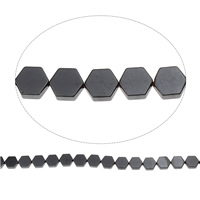 Nicht-magnetische Hämatit Perlen, Non- magnetische Hämatit, Sechseck, 7.50x8.50x2mm, Bohrung:ca. 1mm, ca. 46PCs/Strang, verkauft per ca. 15.5 ZollInch Strang