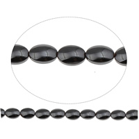 Nicht-magnetische Hämatit Perlen, Non- magnetische Hämatit, flachoval, 6x8x3.50mm, Bohrung:ca. 1mm, ca. 50PCs/Strang, verkauft per ca. 15.5 ZollInch Strang