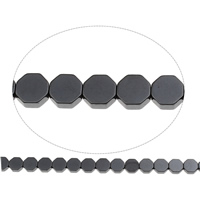 Nicht-magnetische Hämatit Perlen, Non- magnetische Hämatit, Achteck, 6x2mm, Bohrung:ca. 1mm, ca. 66PCs/Strang, verkauft per ca. 15.5 ZollInch Strang