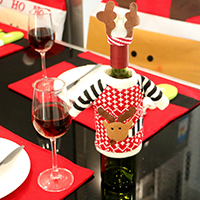 Klud Christmas vin pose, med Plush, Julen Reindeer, Julen smykker, 160x120mm, Solgt af PC