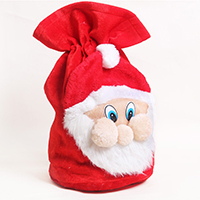 Christmas Gift Bag, Velveteen, Santa Claus, Christmas jewelry, 500x370mm, Sold By PC