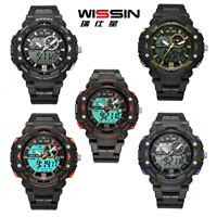 Мужские наручные часы, ТПУ пластик, с Нержавеющая сталь 304 & Акрил, отличается упаковка стиль для выбора & регулируемый & LED & Мужский & водонепроницаемый, Много цветов для выбора, 45mm, 26mm, длина:Приблизительно 6.2-9 дюймовый, продается PC