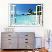 3D Wall Stickers, PVC Plastic, Rectangle, adhesive & waterproof, blue, 900x600mm, Sold By Set