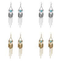 Turquoise Earring Zinc Alloy iron earring hook plated lead & cadmium free 30-50mm Sold By Pair