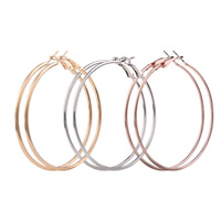 Zinc Alloy Hoop Earring stainless steel post pin plated for woman lead & cadmium free 58mm Sold By Pair