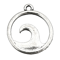 Mässing smycken Connector, antik silver pläterad, 1/1 slinga, 20x23x1.50mm, Hål:Ca 2mm, 500PC/Lot, Säljs av Lot