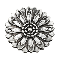 Brass Jewelry Connector, Flower, antique silver color plated, 1/1 loop, 22x22x2.50mm, Hole:Approx 0.8mm, 500PCs/Lot, Sold By Lot