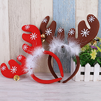 Non-woven Fabrics Christmas Headband, with Plush & Plastic, Christmas Reindeer, Christmas jewelry, more colors for choice, 250x250mm, Sold By PC