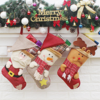 Weihnachtsferien Strümpfe Geschenk Socken, Nichtgewebte Stoffe, mit Baumwollgewebe & Plüsch, Weihnachtssocke, Weihnachtsschmuck & verschiedene Stile für Wahl, 235x450x265mm, verkauft von PC