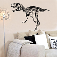 Stickers muraux, plastique PVC, Dinosaure, conception animale & adhésif & imperméable, noire, 700x500mm, Vendu par fixé