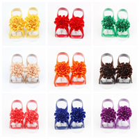 Sandales pieds nus, ruban de satin, fleur, élastique & pour les enfants, plus de couleurs à choisir, 50mm, Vendu par paire