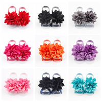 Satin Ribbon, Flower, elastic & for children, more colors for choice, 80mm, Sold By Pair