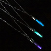Luminated Necklace, Brass, with Glass, with 5cm extender chain, platinum color plated, oval chain & for woman, more colors for choice, nickel, lead & cadmium free, 6x29mm, Sold Per Approx 17.5 Inch Strand