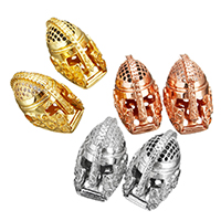 Cubic Zirconia Micro Pave Brass Beads, plated, micro pave cubic zirconia & hollow, more colors for choice, 12.50x18x15mm, Hole:Approx 2mm, 25PCs/Lot, Sold By Lot