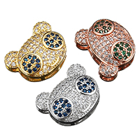 Cubic Zirconia Micro Pave Brass Beads Panda plated multihole & micro pave cubic zirconia Approx 1.5mm Sold By Lot