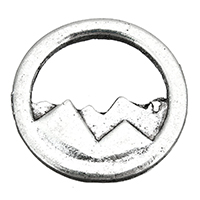 Латунь кабошон, Плоская круглая форма, плакированный цветом под старое серебро, плоской задней панелью, 22x2mm, отверстие:Приблизительно 1.5mm, 500ПК/Лот, продается Лот