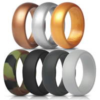Unisex-Finger-Ring, Silikon, Mischringgröße, gemischte Farben, 1.8mm, Größe:6-9, 50PCs/Tasche, verkauft von Tasche