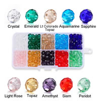 Crystal Beads, different size for choice & faceted, Hole:Approx 2mm, Sold By Bag
