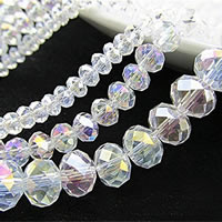 Kristall-Perlen, Kristall, bunte Farbe plattiert, verschiedene Größen vorhanden & facettierte, Bohrung:ca. 0.5-1.2mm, verkauft von Tasche