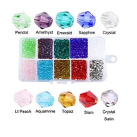 Kristall-Perlen, Kristall, verschiedene Größen vorhanden & facettierte, Bohrung:ca. 1-2mm, verkauft von Box