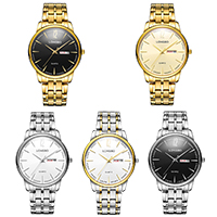LONGBO® Unisex Smykker Watch, Stainless Steel, med zink legering dial & Glas, forgyldt, Svømning vandtæt dybde:10 Meter & forskellig størrelse for valg, flere farver til valg, Solgt af PC