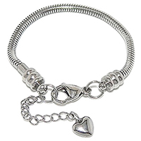 European Bracelet Chain Stainless Steel & snake chain original color Sold By Strand