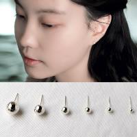 925 Sterling Silver Stud Earrings, different size for choice & for woman, Sold By Pair