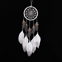 Fashion Dream Catcher ABS Plastic with Feather & Nylon Cord Tassel painted colorful powder 450-500mm Sold By PC