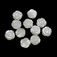 Weiße Lippenschale Perlen, Blume, kein Loch, 12x4mm, 50PCs/Tasche, verkauft von Tasche