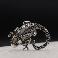 Shell Brooch Zinc Alloy with Abalone Shell Gecko plated for woman lead & cadmium free Sold By PC