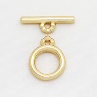 Brass Toggle Clasp, 24K gold plated, nickel, lead & cadmium free, 14x2mm, 10x12mm, Hole:Approx 1.3mm, 50Sets/Lot, Sold By Lot