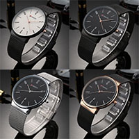 Men Wrist Watch Stainless Steel with zinc alloy dial & Glass plated Swimming waterproof Meters & for man 21mm Length Approx 8.8 Inch Sold By PC