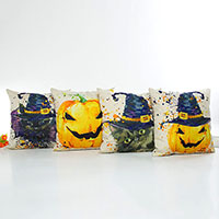 Cushion Cover, Cotton Fabric,  Square, Halloween Jewelry Gift & different designs for choice, 450x450mm, Sold By PC