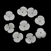 Perles de coquillages blancs, coquille d'eau douce, fleur, normes différentes pour le choix, Trou:Environ 1mm, 50PC/sac, Vendu par sac