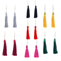 Fashion Fringe Earrings Zinc Alloy with Nylon Cord & ABS Plastic iron earring hook plated lead & cadmium free Sold By Pair